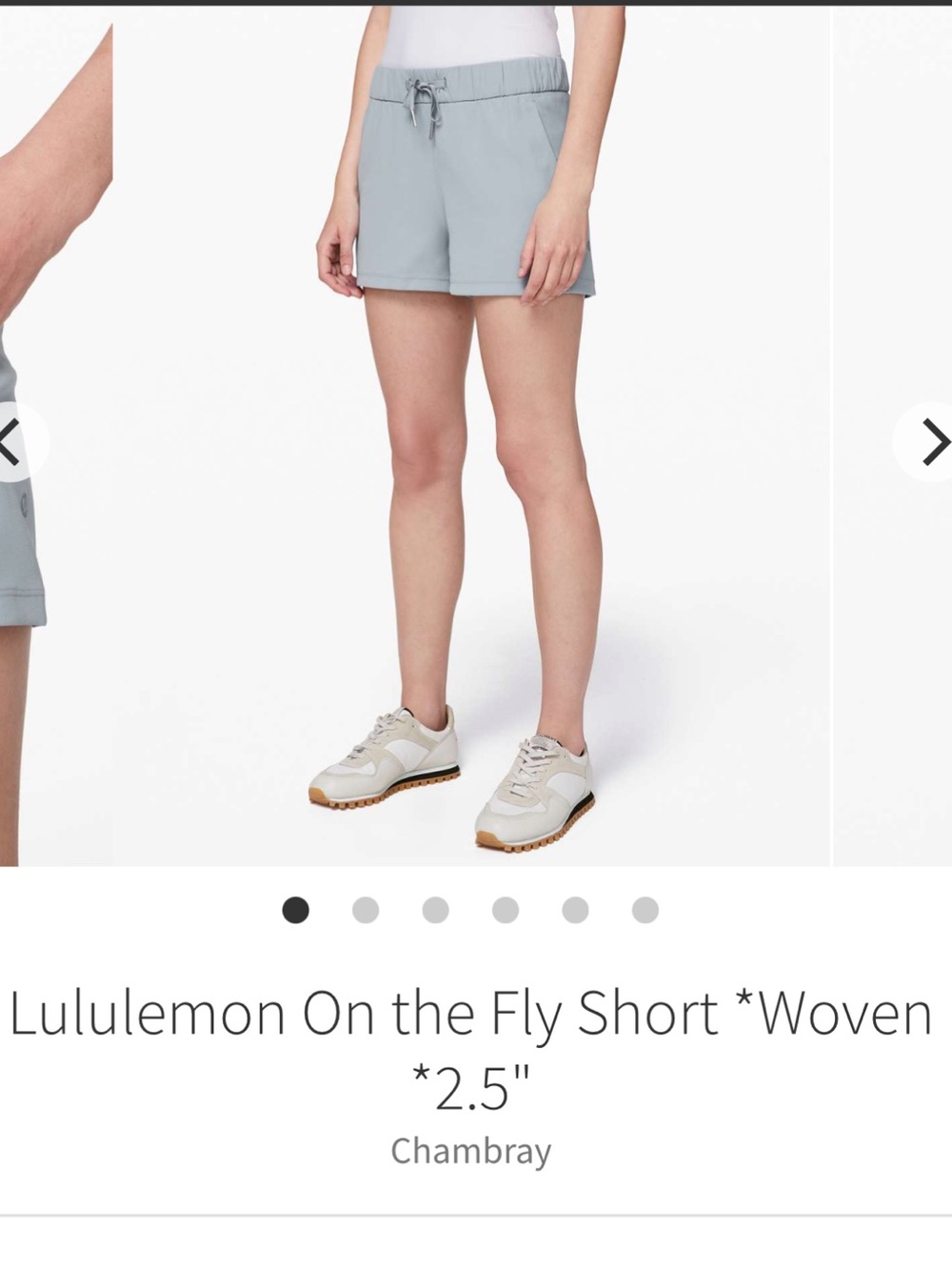 EUC Lululemon On the Fly Short *Woven *2.5" Chambray - size 8